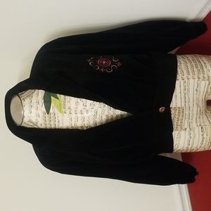 VINTAGE EVAN PICONE BLACK VELVET BOMBER JACKET